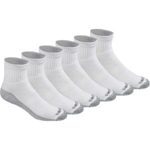 imageDickies Mens Dritech Moisture Control Quarter Socks Available in MXXL 6 12 18 PairsWhite 6 Pairs