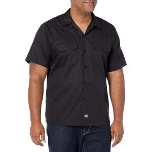 imageDickies Mens ShortSleeve Flex Work Shirt Slim FitBlack V1