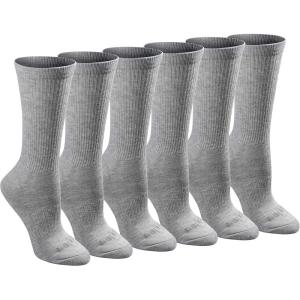 imageDickies Womens DriTech Essential Moisture Control Crew SocksGrey Solid 6 Pairs