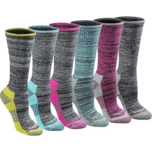 imageDickies Womens Dritech Fashion Moisture Control Crew Socks Available in SXL 5 6 12 PairsBlack Heathered 6 Pairs