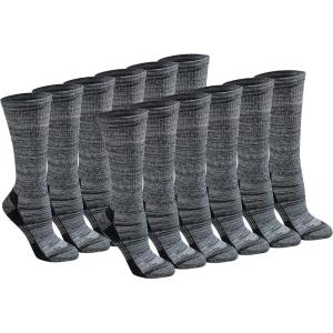 imageDickies Womens Dritech Fashion Moisture Control Crew Socks Available in SXL 5 6 12 PairsBlack Marl 12 Pairs