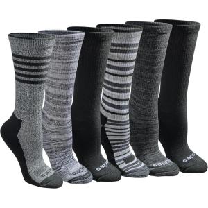 imageDickies Womens Dritech Fashion Moisture Control Crew Socks Available in SXL 5 6 12 PairsBlack Stripe 6 Pairs