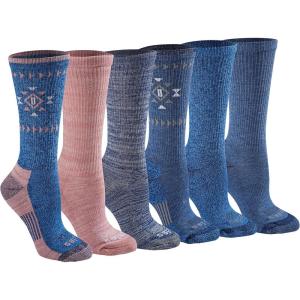 imageDickies Womens Dritech Fashion Moisture Control Crew Socks Available in SXL 5 6 12 PairsDenim Tribal 6 Pairs