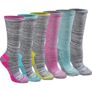 imageDickies Womens Dritech Fashion Moisture Control Crew Socks Available in SXL 5 6 12 PairsGrey Marl Bright 6 Pairs