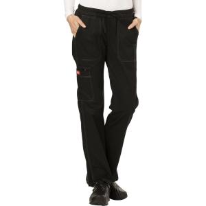 imageGen Flex Scrubs for Women Stretch Drawstring Cargo Pants for Women DK100Black