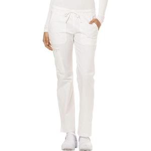 imageGen Flex Scrubs for Women Stretch Drawstring Cargo Pants for Women DK100White