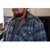 imageDickies Mens Big ampamp Tall Water Repellent FleeceLined Flannel Shirt JacketDark NavyDark Denim Plaid