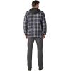 imageDickies Mens Relaxed Fit Icon Hooded Quilted Shirt JacketBlack Charcoal Plaid