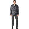 imageDickies Mens Relaxed Fit Icon Hooded Quilted Shirt JacketBlack Charcoal Plaid