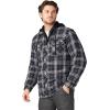 imageDickies Mens Relaxed Fit Icon Hooded Quilted Shirt JacketBlack Charcoal Plaid