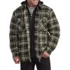 imageDickies Mens Relaxed Fit Icon Hooded Quilted Shirt JacketChocolateTactical Green Plaid