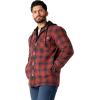 imageDickies Mens Relaxed Fit Icon Hooded Quilted Shirt JacketDark Navy Brick Ombre