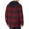 imageDickies Mens Relaxed Fit Icon Hooded Quilted Shirt JacketDark PortBlack Plaid