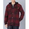 imageDickies Mens Relaxed Fit Icon Hooded Quilted Shirt JacketDark PortBlack Plaid