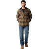 imageDickies Mens Relaxed Fit Icon Hooded Quilted Shirt JacketNavy Brown Duck Buffalo