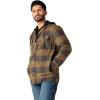 imageDickies Mens Relaxed Fit Icon Hooded Quilted Shirt JacketNavy Brown Duck Buffalo