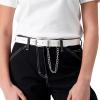 imageDickies Womens Leather Casual BeltWhite Chain