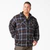 imageDickies mens Fleece Hooded Duck Shirt Jacket With HydroshieldInk NavyChocolate BrownClear Blue Ombre