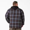 imageDickies mens Fleece Hooded Duck Shirt Jacket With HydroshieldInk NavyChocolate BrownClear Blue Ombre