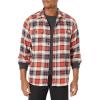 imageDickies Mens Long Sleeve Flex Flannel ShirtOatmealInk NavMolten Lava Multi Windowpane