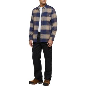 imageDickies Mens Long Sleeve Flex Flannel ShirtDesert Sand