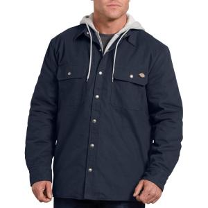 imageDickies Mens Relaxed Fit Icon Hooded Quilted Shirt JacketDark Navy