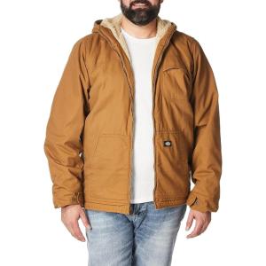 imageDickies Mens Sanded Duck Sherpa Lined Hooded JacketBrown Duck V1
