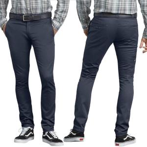imageDickies Mens Skinny Fit Straight Leg Pants  Slim Stretch Work Trousers for Office Retail ampamp Casual WearDark Navy V1