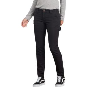 imageDickies Womens Slim Straight Stretch Duck Carpenter PantRinsed Black
