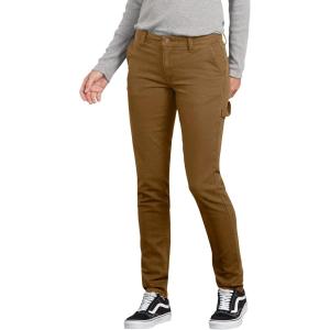 imageDickies Womens Slim Straight Stretch Duck Carpenter PantRinsed Brown Duck
