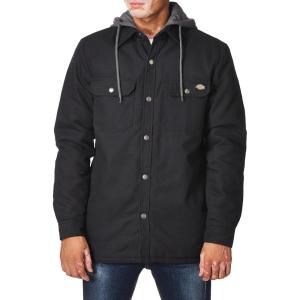 imageDickies mens Fleece Hooded Duck Shirt Jacket With HydroshieldBlack