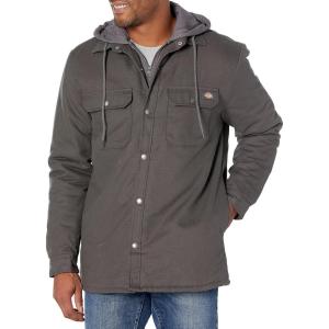imageDickies mens Fleece Hooded Duck Shirt Jacket With HydroshieldSlate
