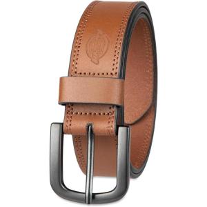 imageDickies mens Genuine Leather Belt  Durable Casual Style Regular amp Big and Tall SizesTan