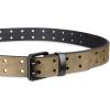 imageDickies Mens Double Prong Leather Work Belt  Fully Adjustable Regular amp Big and Tall SizesOlive Perforated