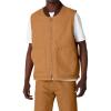 imageDickies Mens Stonewashed Duck High Pile Fleece Lined VestStonewashed Brown Duck