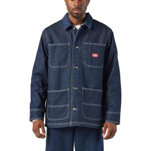 imageDickies Mens Blanket Lined Denim Chore CoatRinsed Indigo Blue