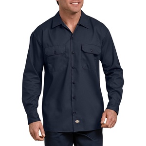 image:imageDickies Mens Flex Relaxed Fit Long Sleeve Work ShirtDark Navy