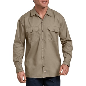 image:imageDickies Mens Flex Relaxed Fit Long Sleeve Work ShirtDesert Sand