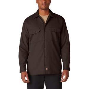 image:imageDickies Mens Long Sleeve Work Shirt  PDark Brown V1