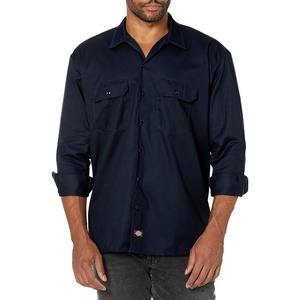image:imageDickies Mens Long Sleeve Work Shirt  PDark Navy V1