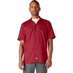 image:imageDickies Mens Short Sleeve Work Shirt  Durable Twill Button Down Shirts for Men Lightweight Uniform for Daily WearRed
